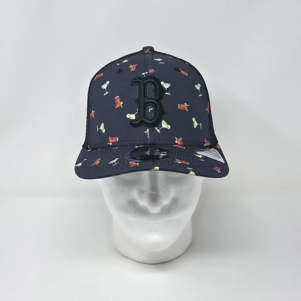 New Era 9Seventy Boston Red Sox MLB Snapback Hat‎ Cap Drink AOP Adjustable Black